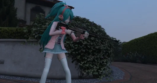 初音未来 蝴蝶结女孩 绑带少女 耳机可卸可带-IGTA侠盗飞车资源网-GTAMOD下载站